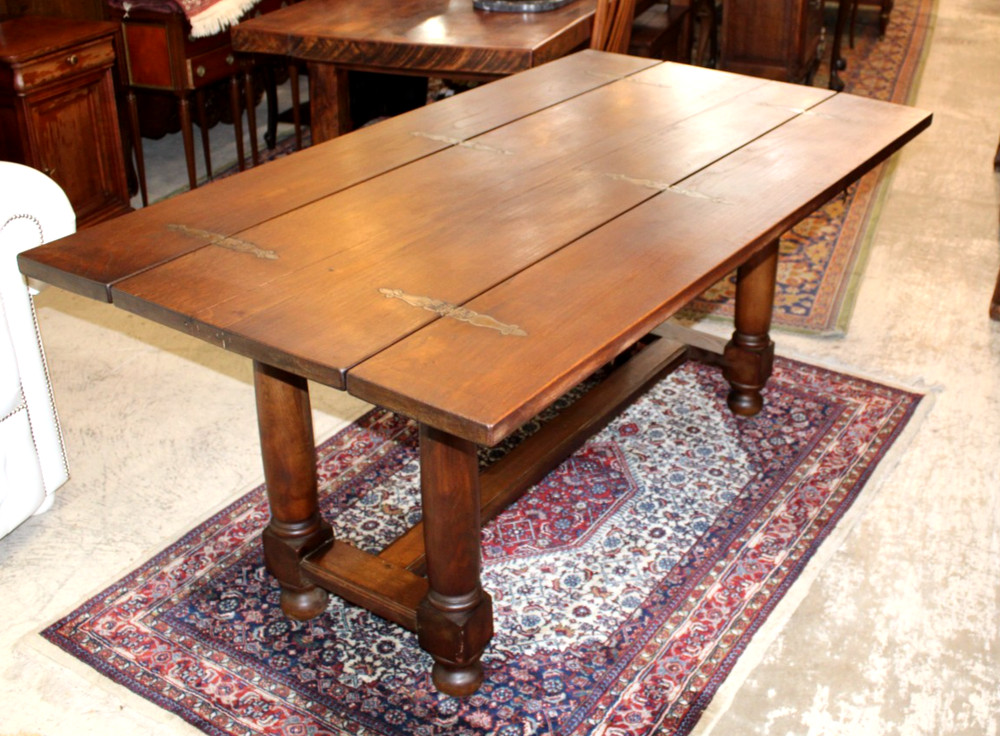 French Antique Oak Folding Dining Table / Trestle Table / Sofa Table
