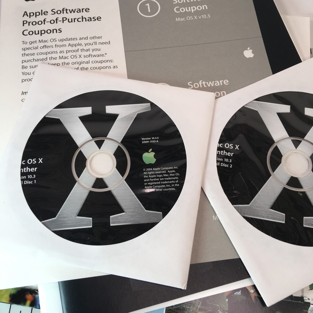 Vtg Apple Macintosh OS X 10.3 Panther Computer Software Mac COMPLETE BOX SET