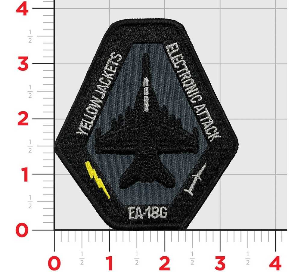 VAQ-138 YELLOW JACKETS SQUADRON EA-18G HOOK & LOOP  EMBROIDERED PATCH