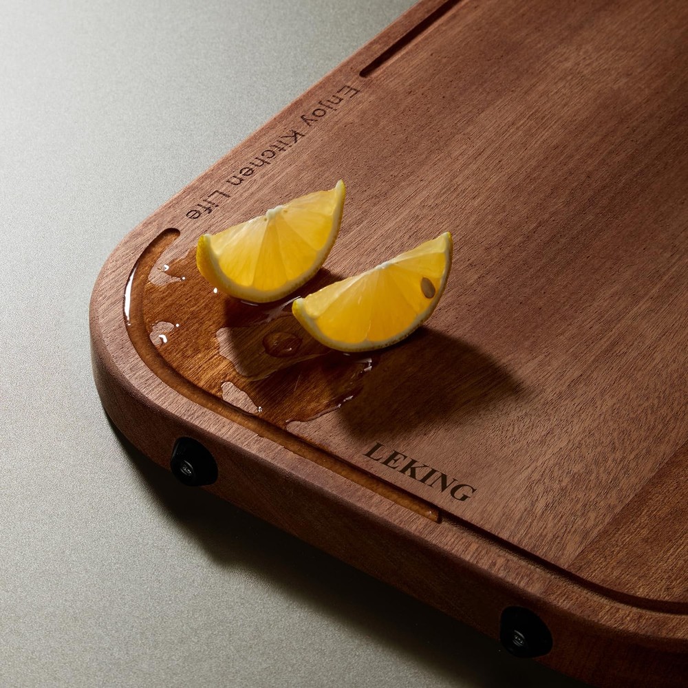 Premium Solid Ebony Wood Cutting Board for Kitchen - 14.5"x9.5"x1" Double Sid...