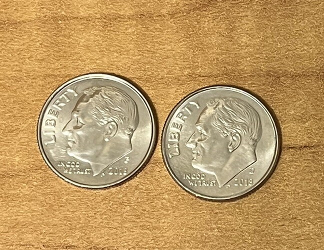 2018 P & D Roosevelt Dimes  UNC.
