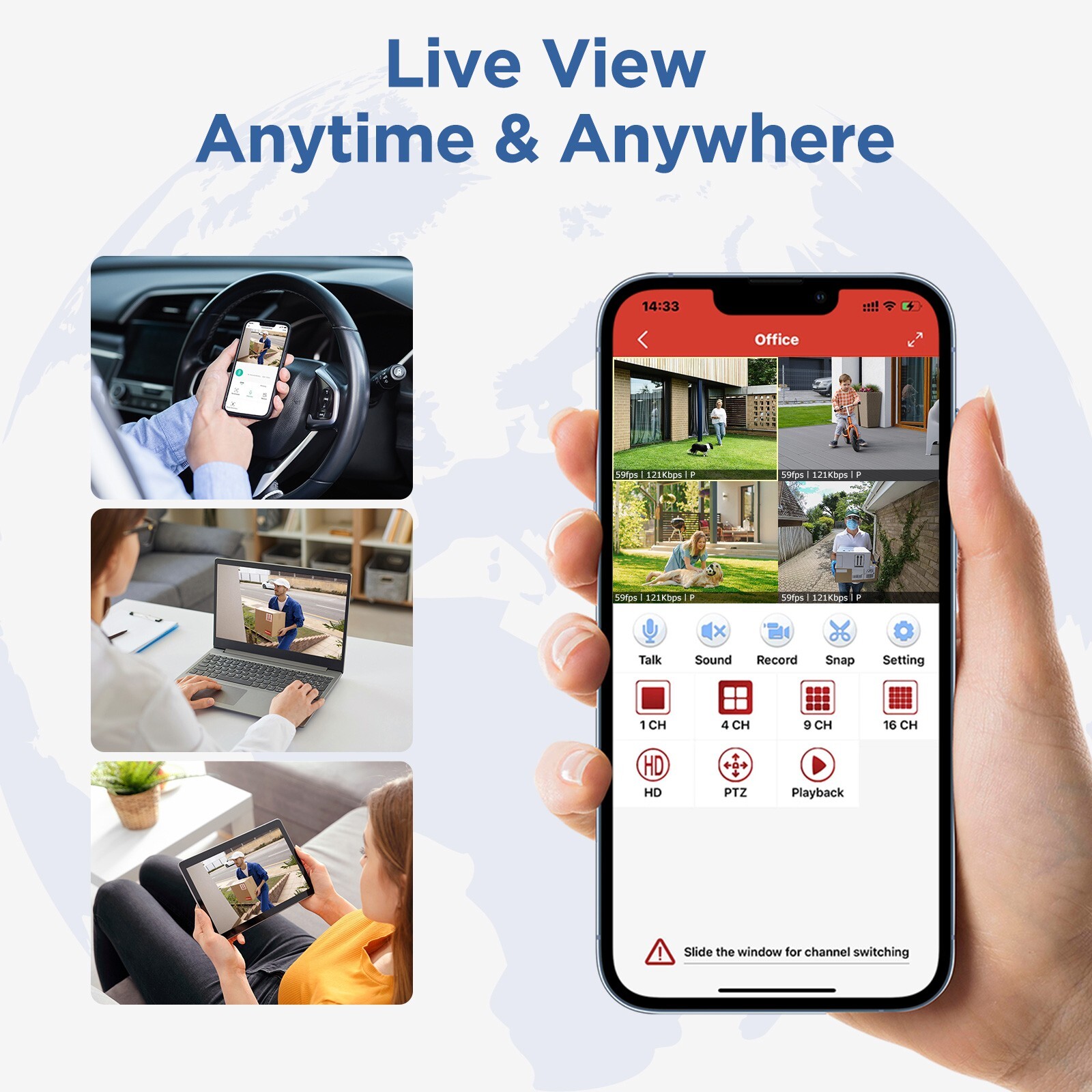 Wireless security camera system Outdoor Audio 10CH H.265+ CCTV Wifi NVR Kit