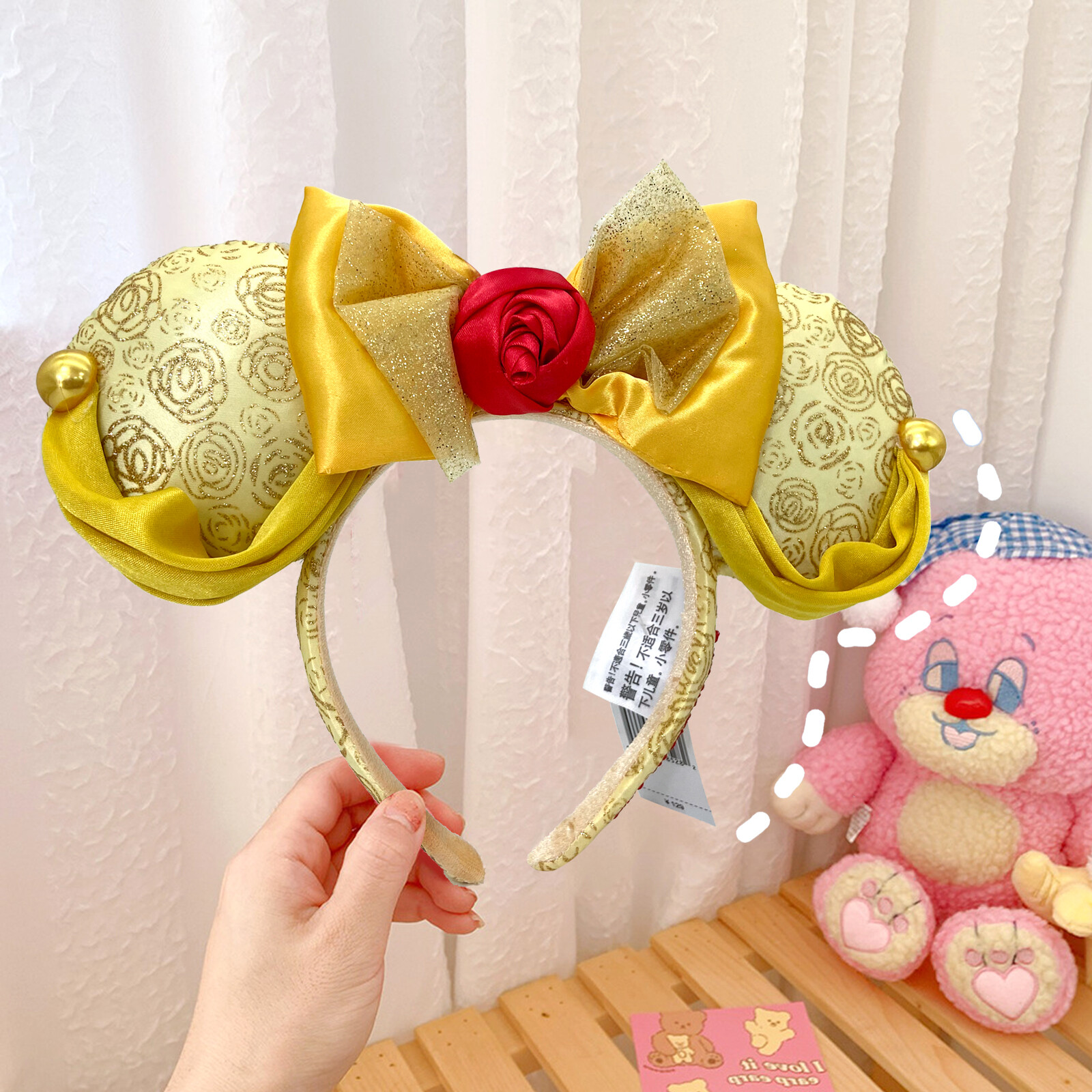 DisneyParks Minnie Mouse Ears Beauty and the Beast Belle Bow Mickey Headband2026