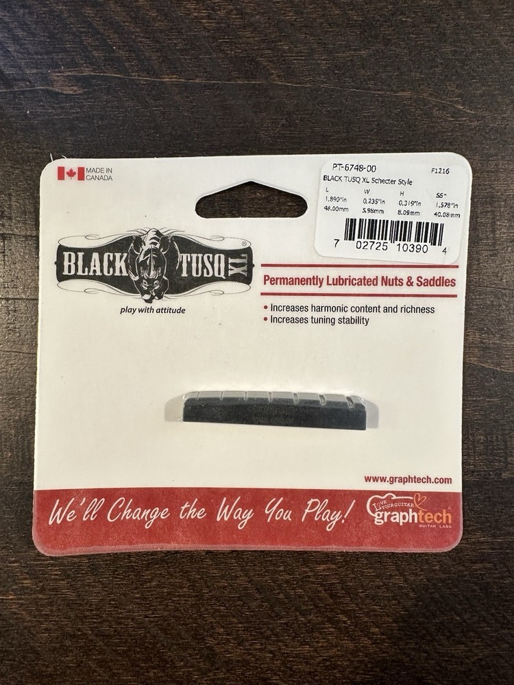 Graph Tech 7-String Nut Compatible with Schecter Black TUSQ XL PT-6748-00