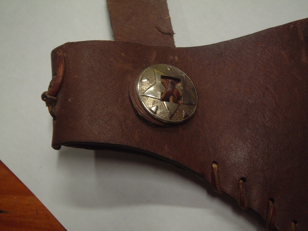 Primitive Handcrafted Leather Axe Sheath Protector Camping Axe Handle Guard