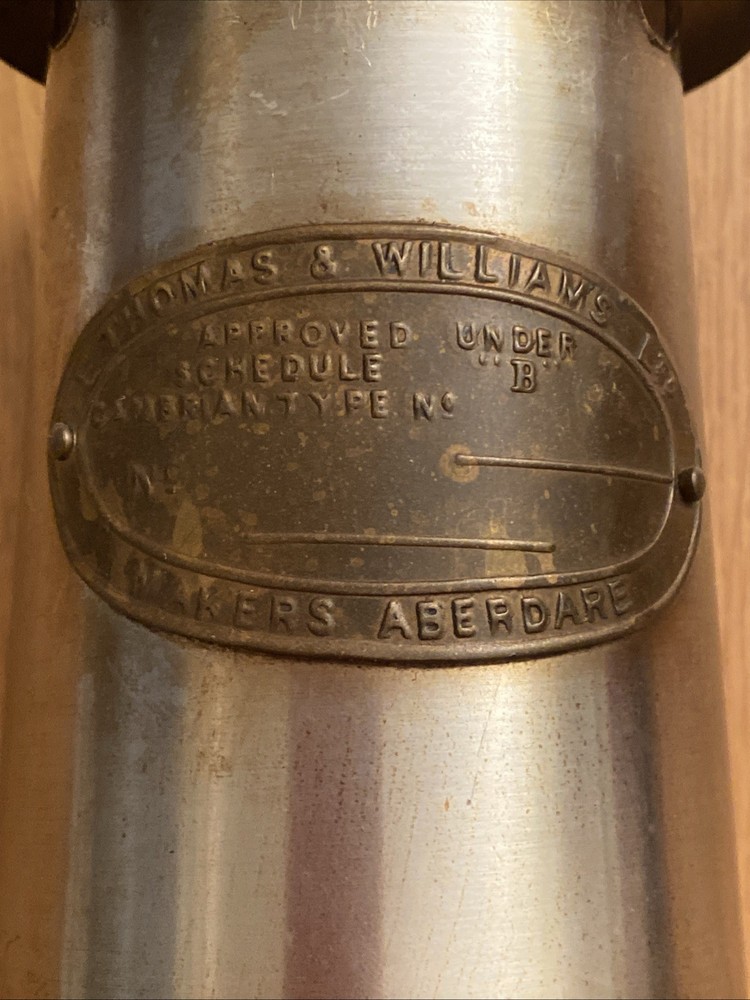 Miners Lamp E Thomas & Williams Ltd - Makers Aberdare - Cambrian Type No - Blank