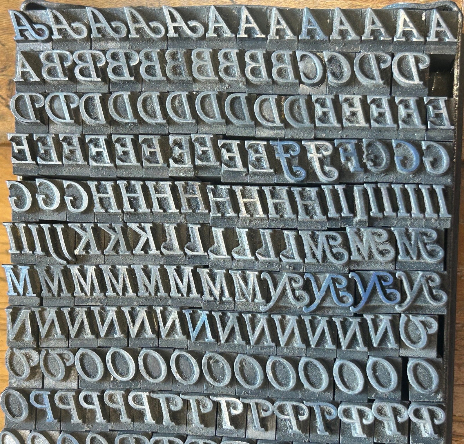 ANTIQUE LETTERPRESS 24 PT LEAD TYPE ARTCRAFT ITALIC 785+ UPPER LOWER &*$?"#