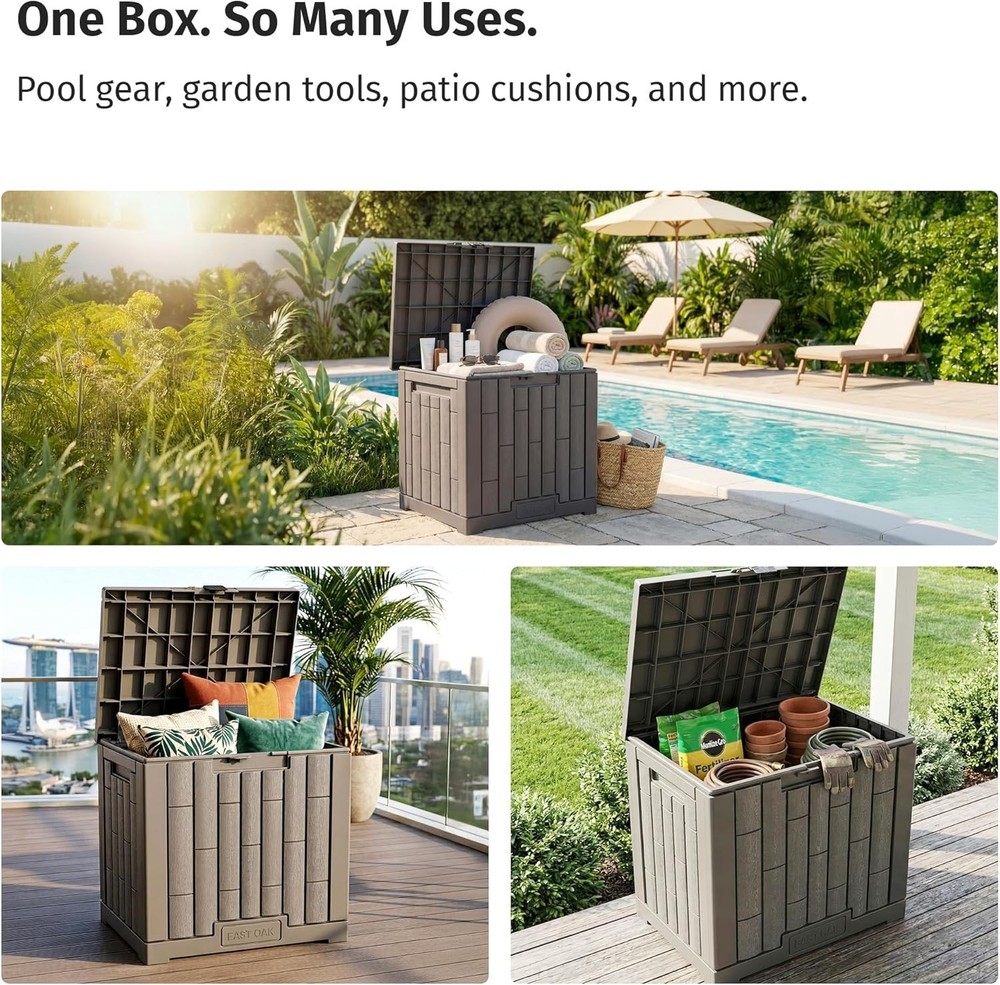 Modern 31 Gallon Outdoor Storage Solution - Lockable & User-Friendly Design