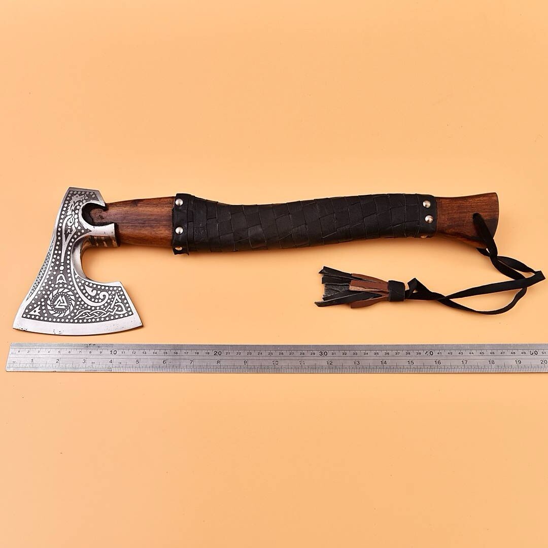 Hand Forged Carbon Steel Tactical Axe NORSE RAGNAR TOMAHAWK AXE & Sheath