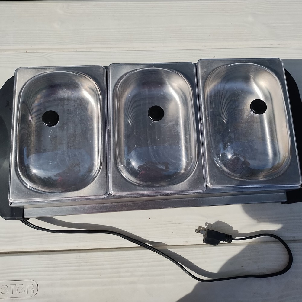 Nostalgia Electrics 3 Tray Buffet Server Warmer Parties Serving Tailgating