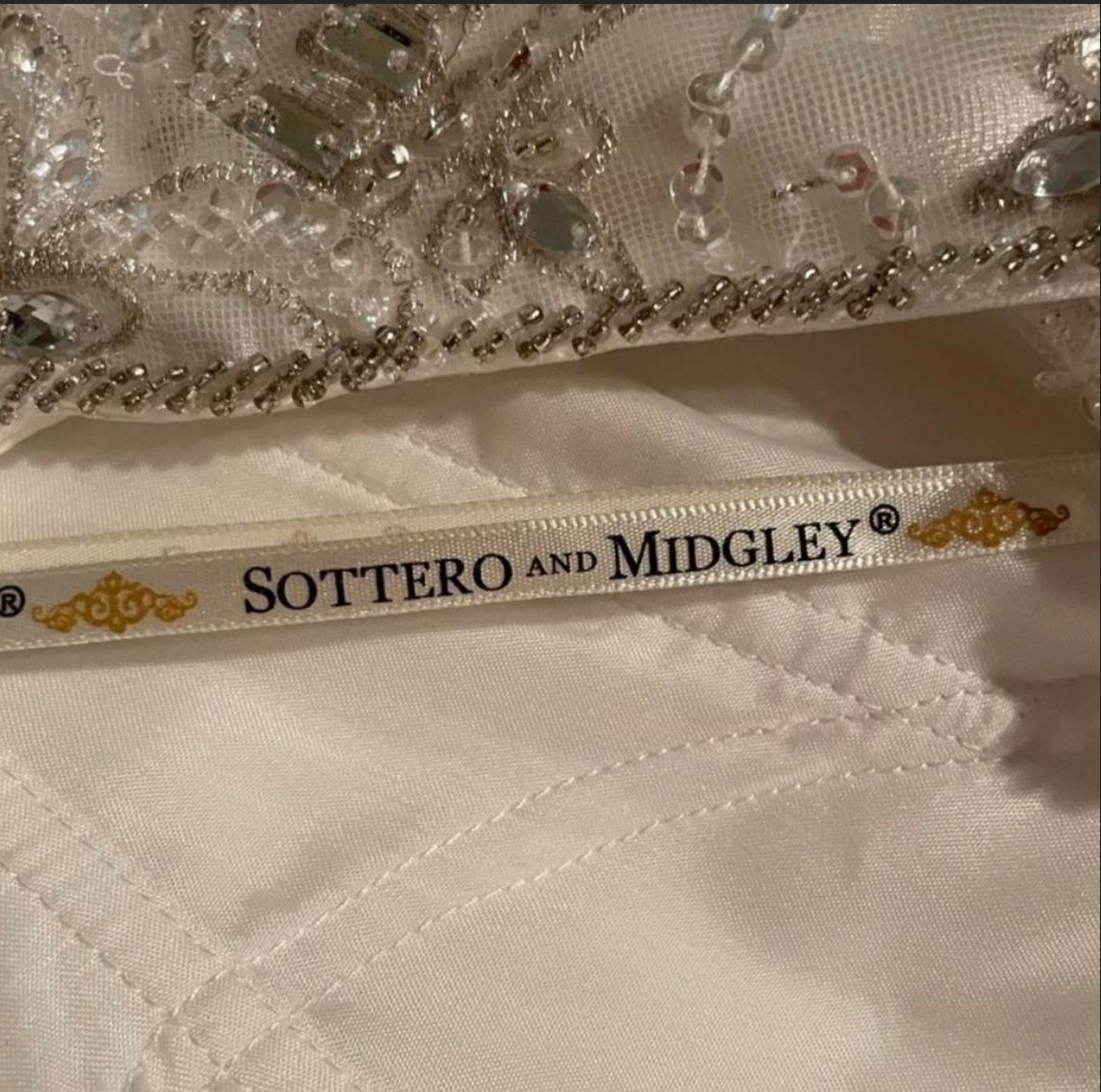 Sottero and Midgley Ivory Beaded Strapless Fit Flare Wedding Dress