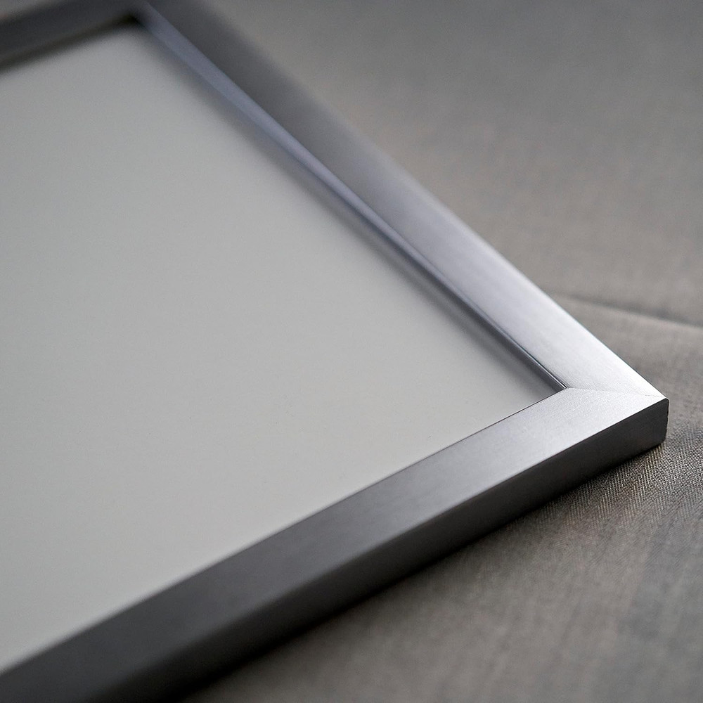 Custompictureframes 9X13 Stainless Silver Picture Frame - Solid Wood Silver Mode
