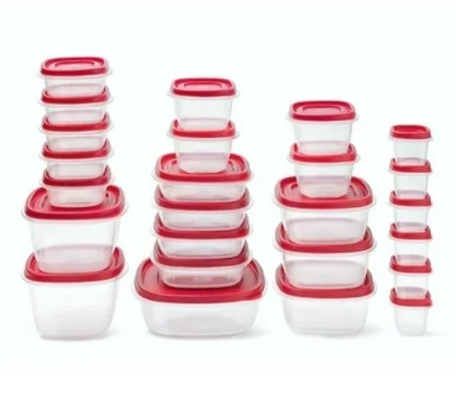 Rubbermaid 50-Piece EasyFind Lids Vented Food Storage Set BPA-Free Microwave ...