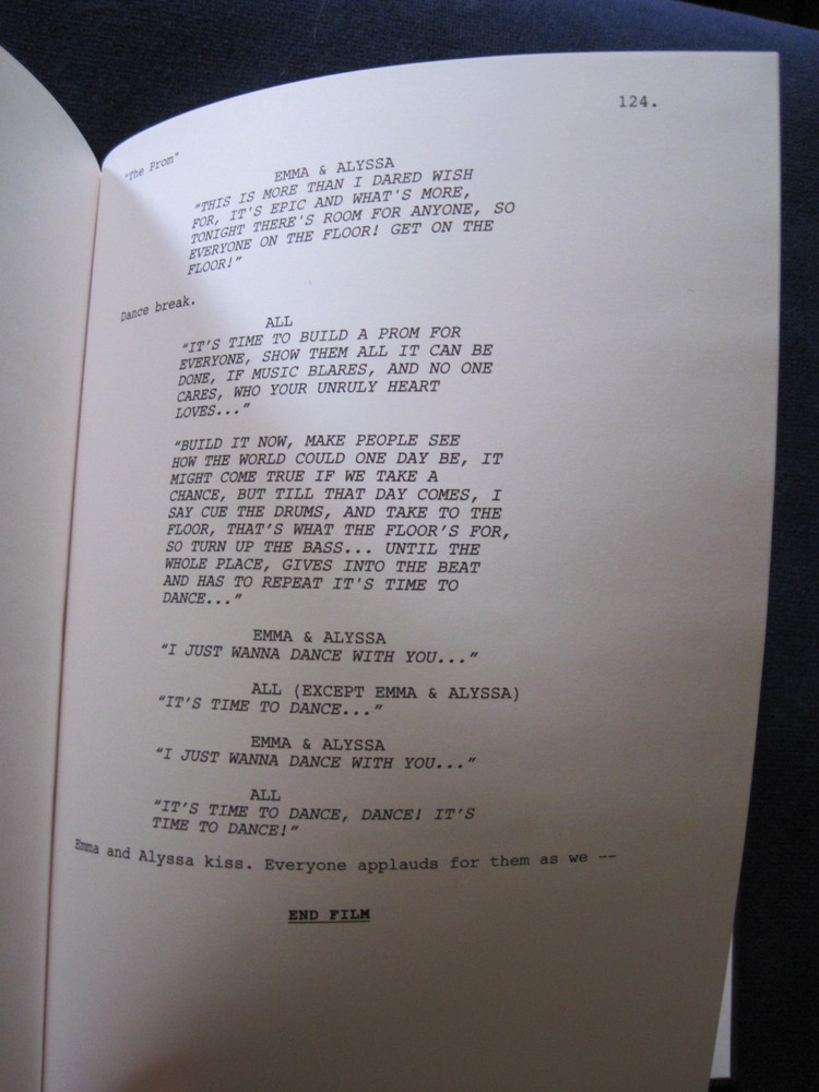 SCRIPT for THE PROM - SPECIALLY PRINTED for GOLDEN GLOBES CONSIDERATION