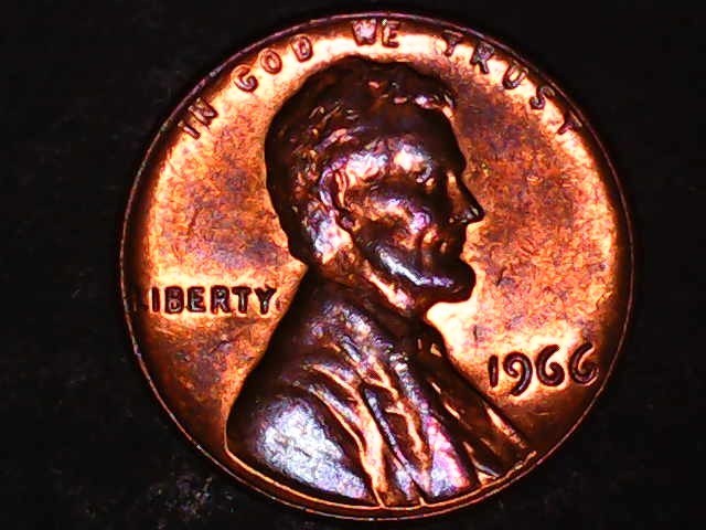 1966 P lincoln cent doubling on reverse