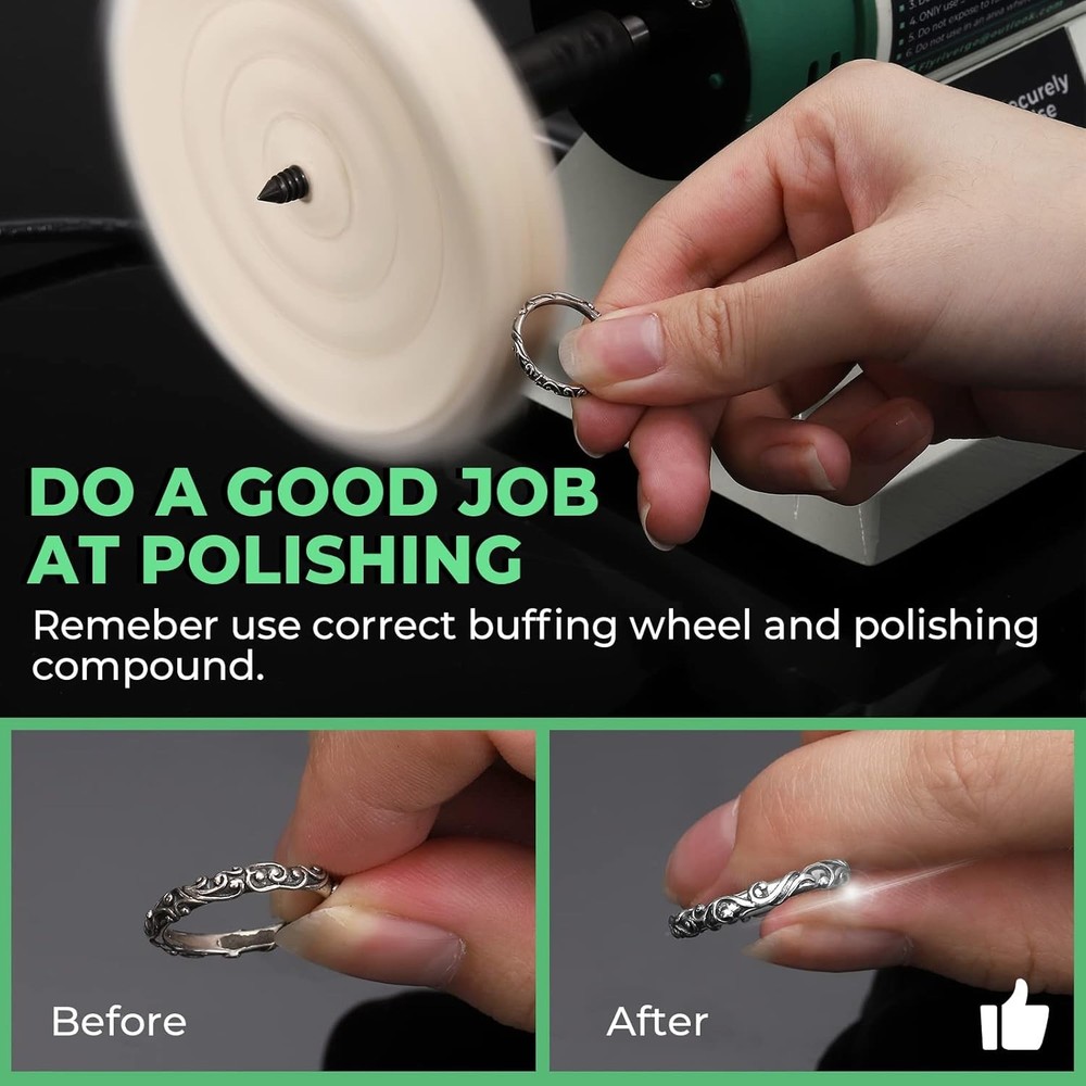 Bench Buffer Polisher Jewelry Polisher Adjustable Variable Speed Bench Buffer W/