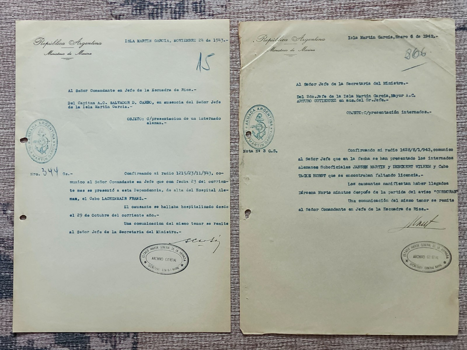 WW2 Germany. Interned sailors, "Admiral Graf Spee" #1