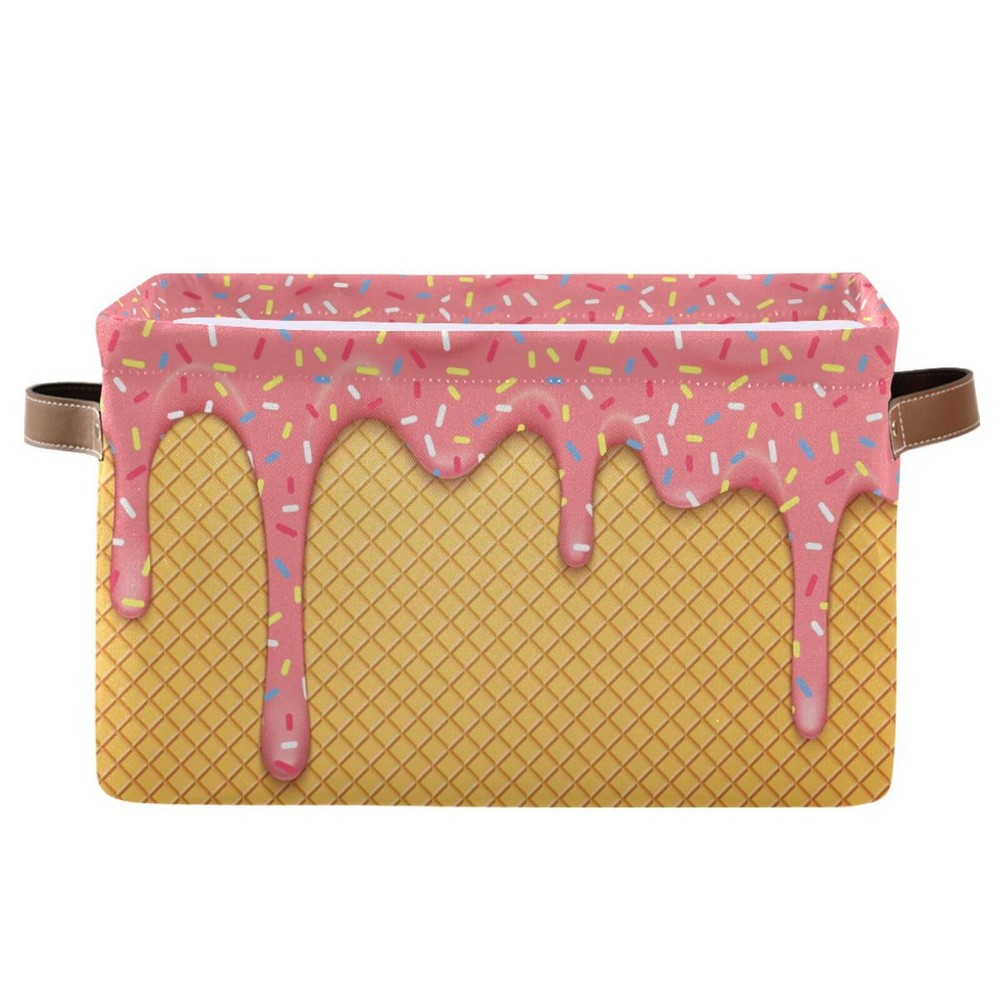 Ice Cream Rectangular Storage Basket Organizer Bin Shelf Baskets For Clothes