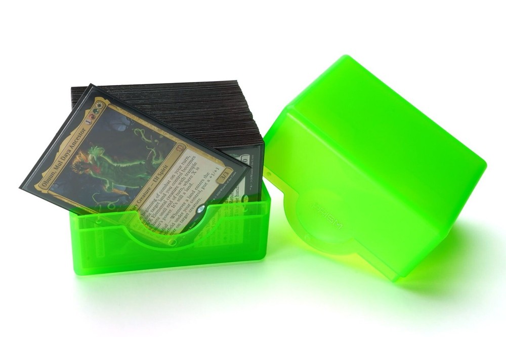 1 BCW Lime Green Smooth Glossy Prism Deck Case