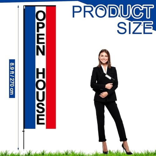 2 Pcs Feather Flag Pole Kit 8.9ft Custom Rectangle Feather Flags Pole with