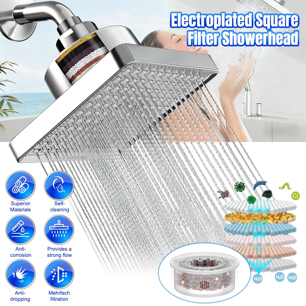 Shower Head High Pressure Rain Bathroom Luxury Showerhead Adjustable Replacement