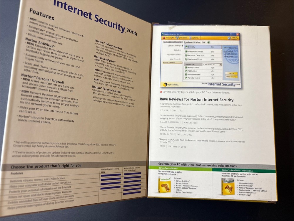 Norton Internet Security Software for Windows XP 2004.