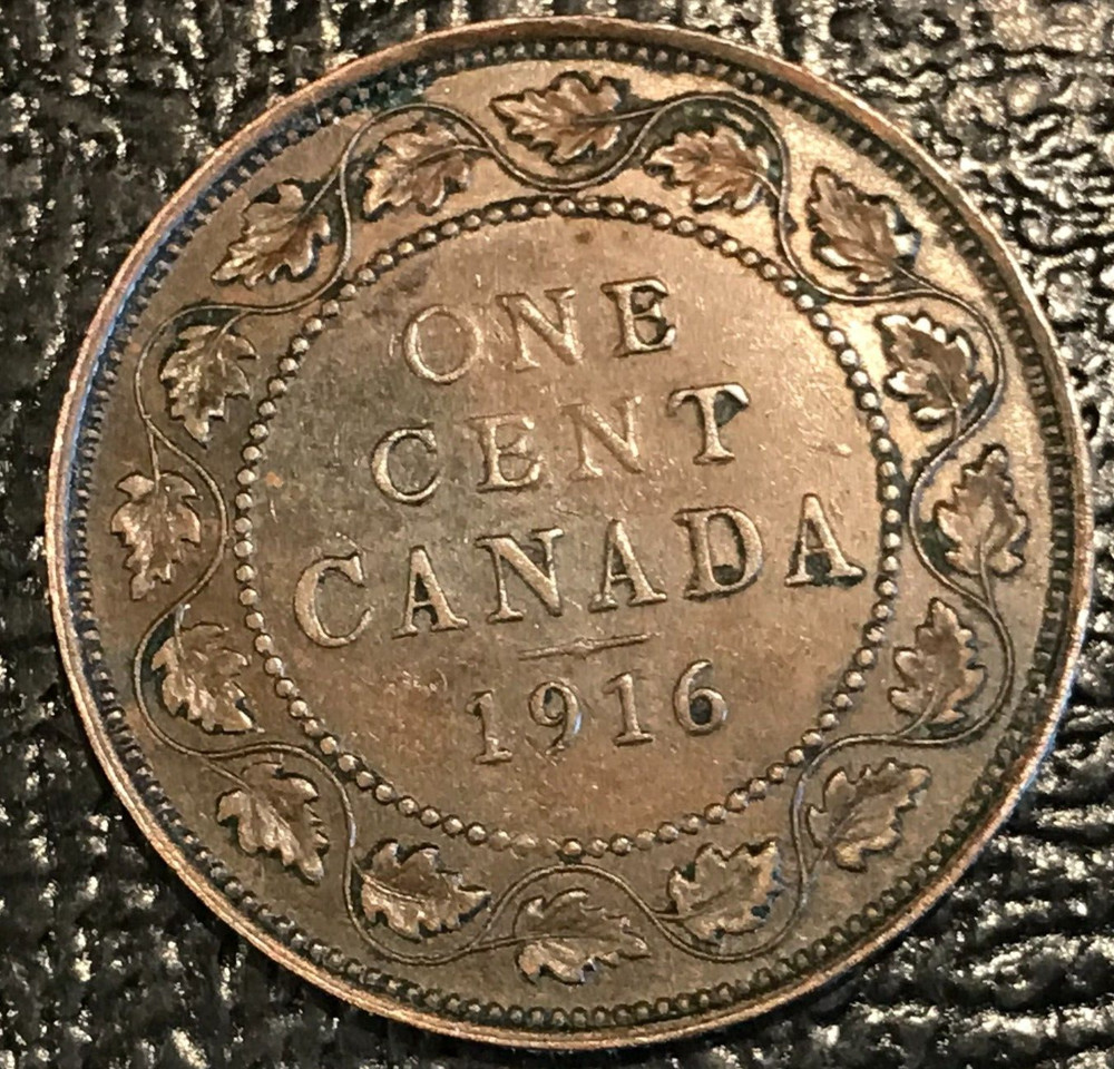 AU DETAILS 1916 CANADA LARGE ONE CENT-MAR906