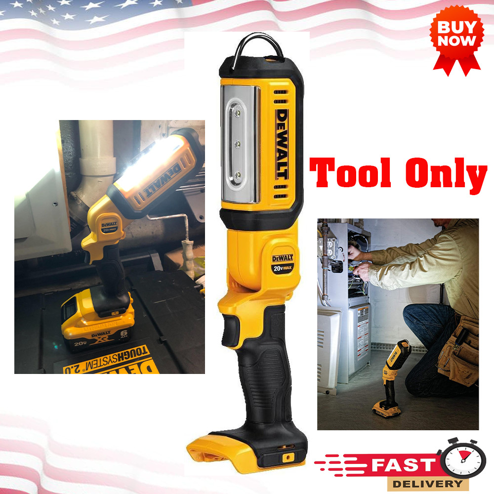 DEWALT 20V MAX LED Work Light, Rechargeable Flashlight, Pivoting Head, (DCL050)
