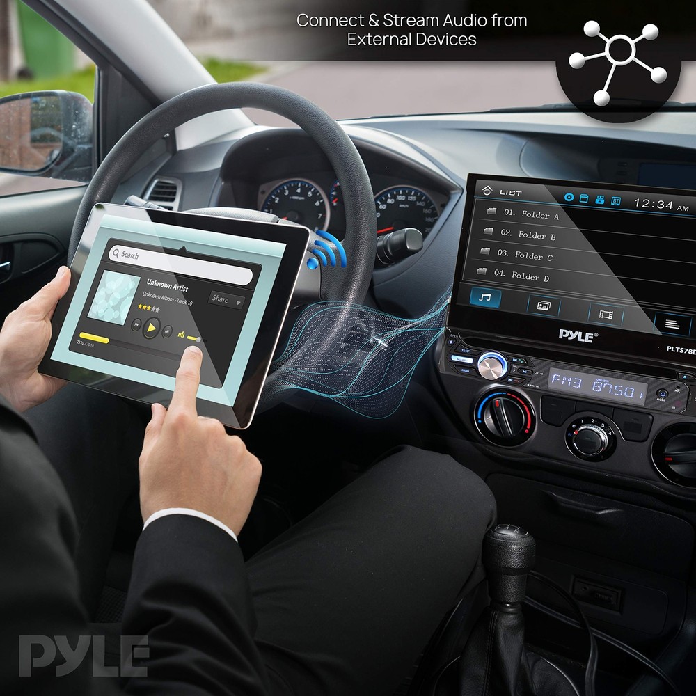 Pyle Single DIN 7" Touchscreen Bluetooth Stereo CD/DVD Receiver