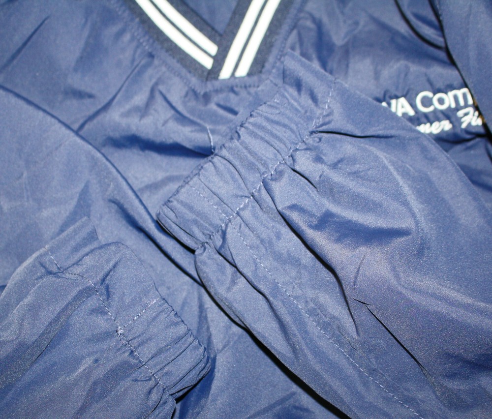 BBVA Compass Consumer Finance ~ Men's Medium V-Neck Pullover Shirt Jacket Navy