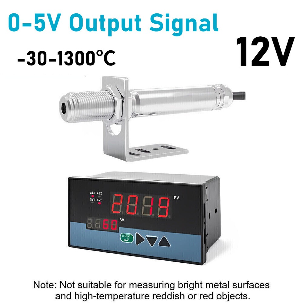 Infrared Thermometer Sensor 0-5V 12V Non-contact Temperature Tool W/ Controller.