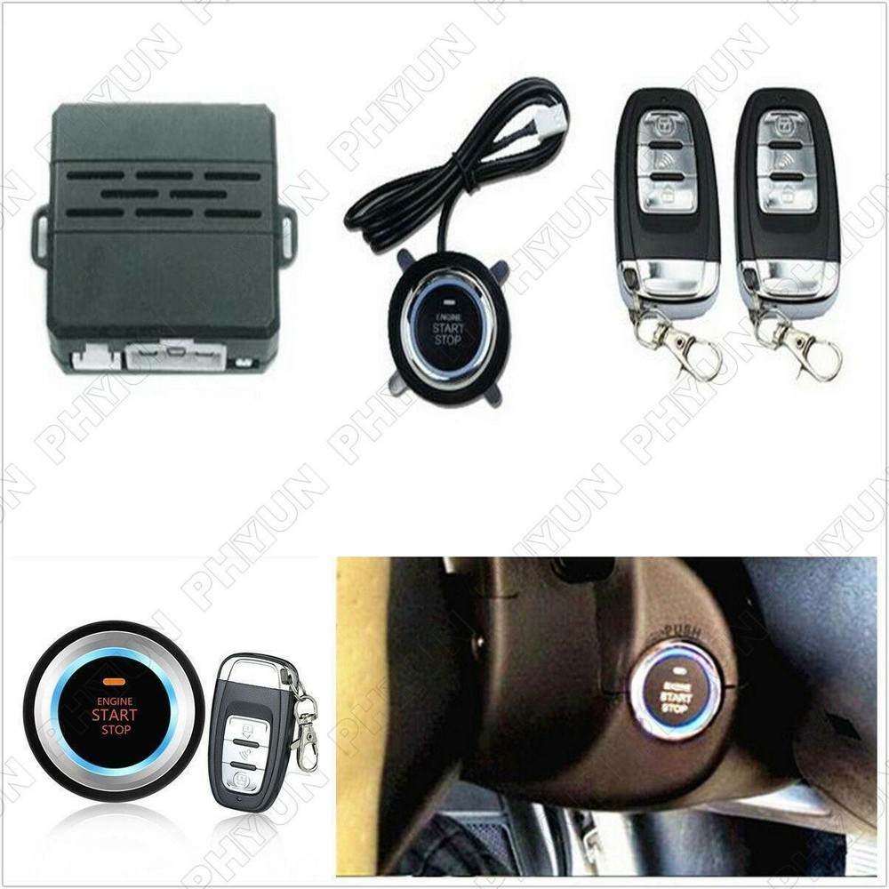 Car SUV One Key Remote Start System Ignition Engine Vibration Alarm Start Button