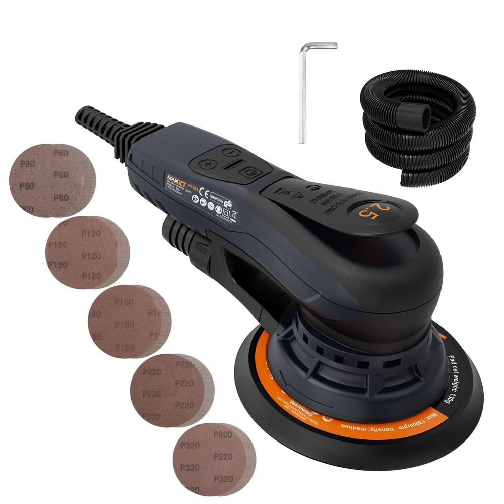 Electric 2.5mm Random Orbital Sander Brushless 350W 3A Multi-function Variabl...