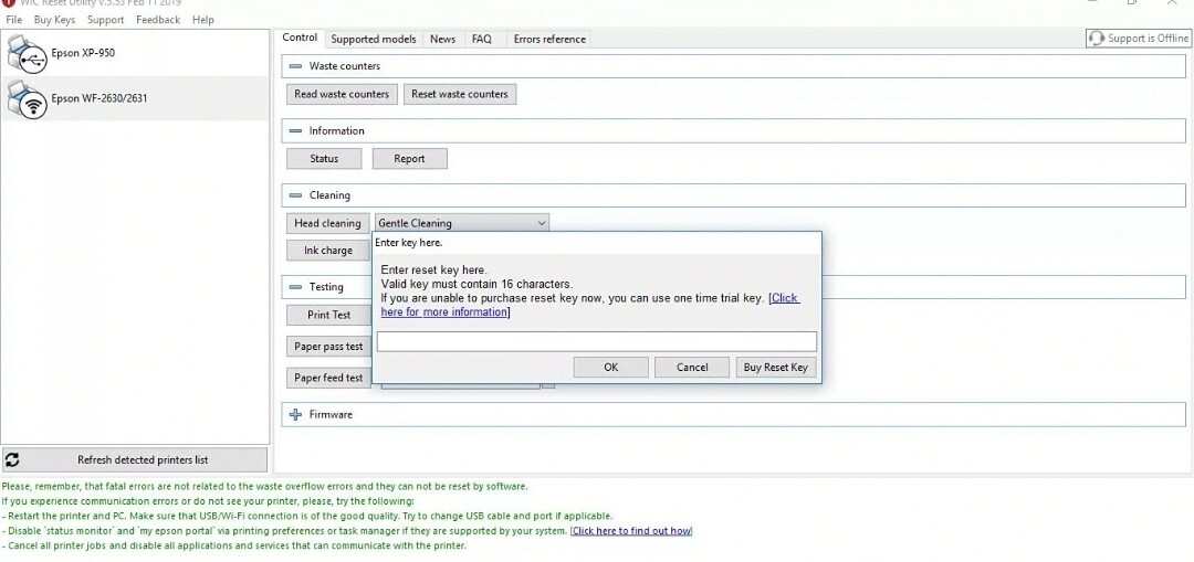 WIC Reset Waste Ink Pad Key Epson Canon Ink Pad Reset Counter