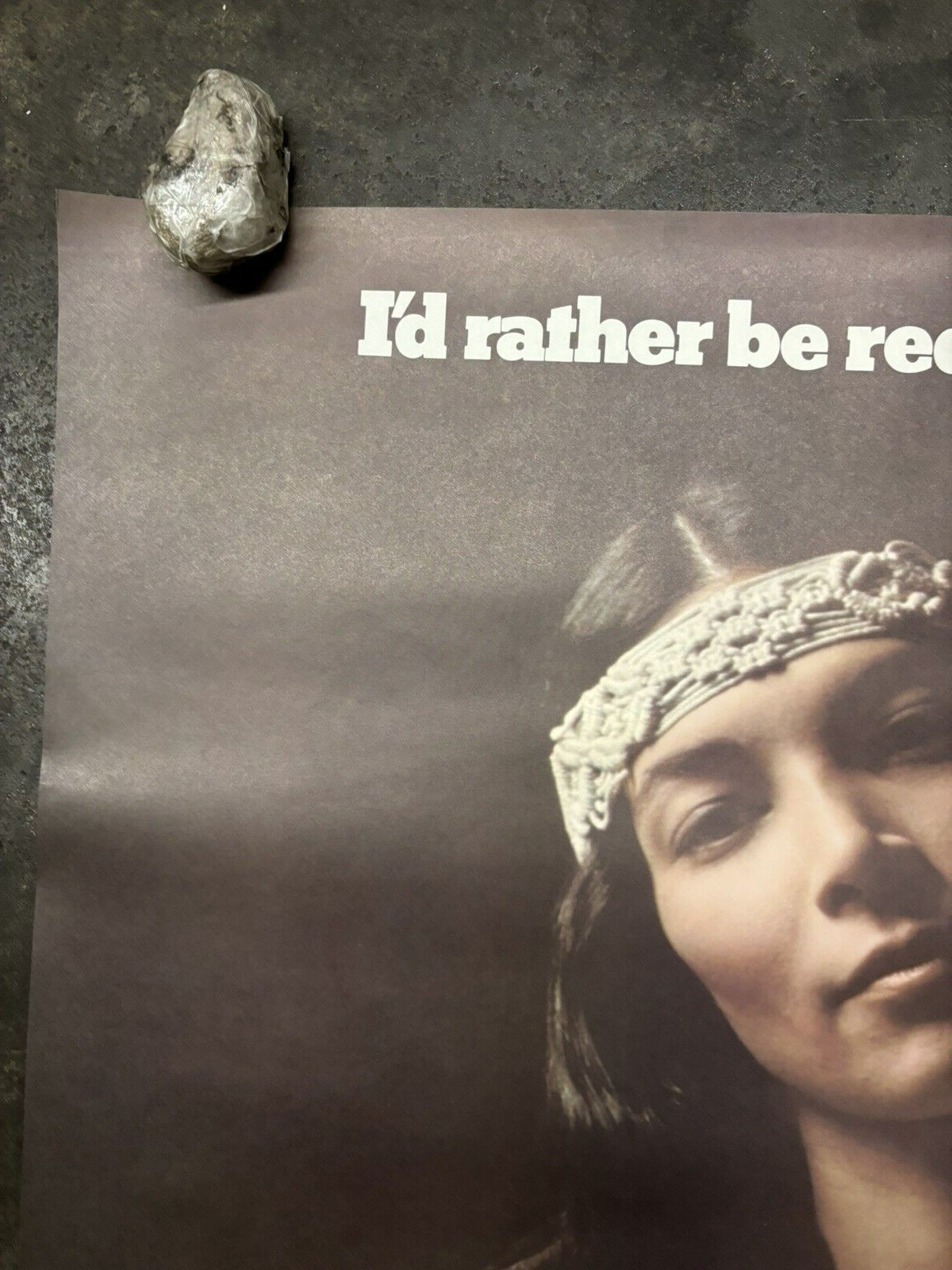 I'd rather be red than dead hippy Hot girl vintage poster 1960's C2683