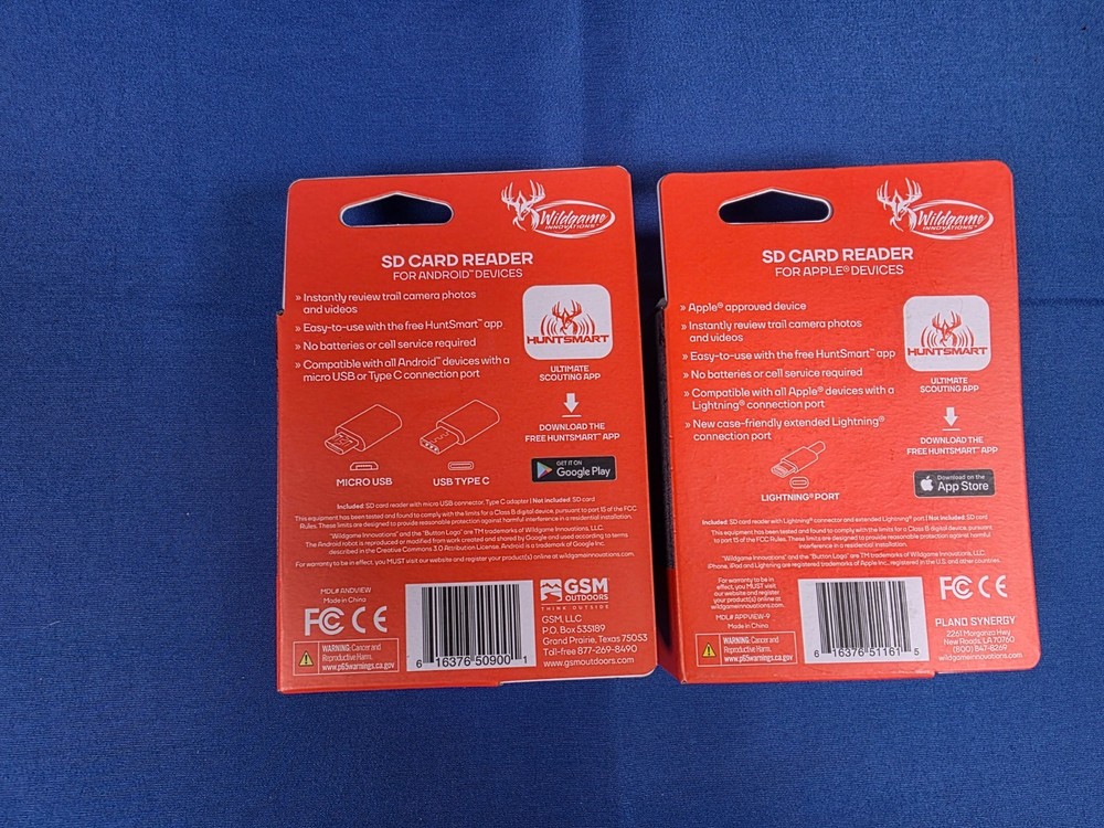 Trail Camera SD Card Reader Lot Android & iPhone Hunting Wildgame