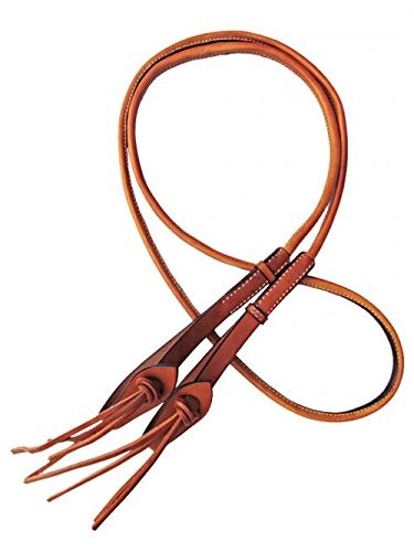 Showman 8ft Round Roping Reins w/ Leather Loop Ends