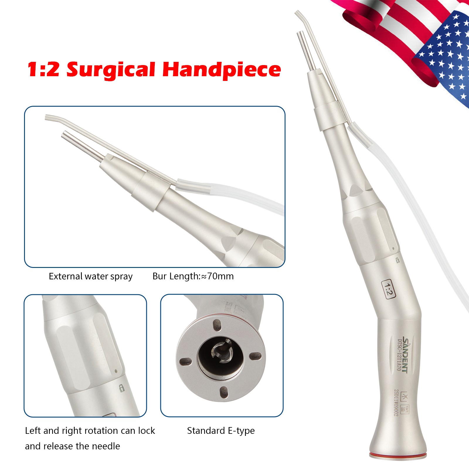Dental Implant Motor Surgical Brushless Surgery Micromotor/1:2Surgical Handpiece