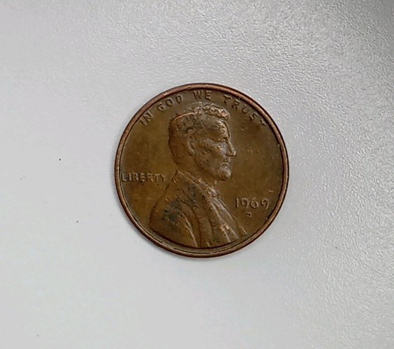 1969 D Lincoln Penny Floating Roof Missing FG Initials Error
