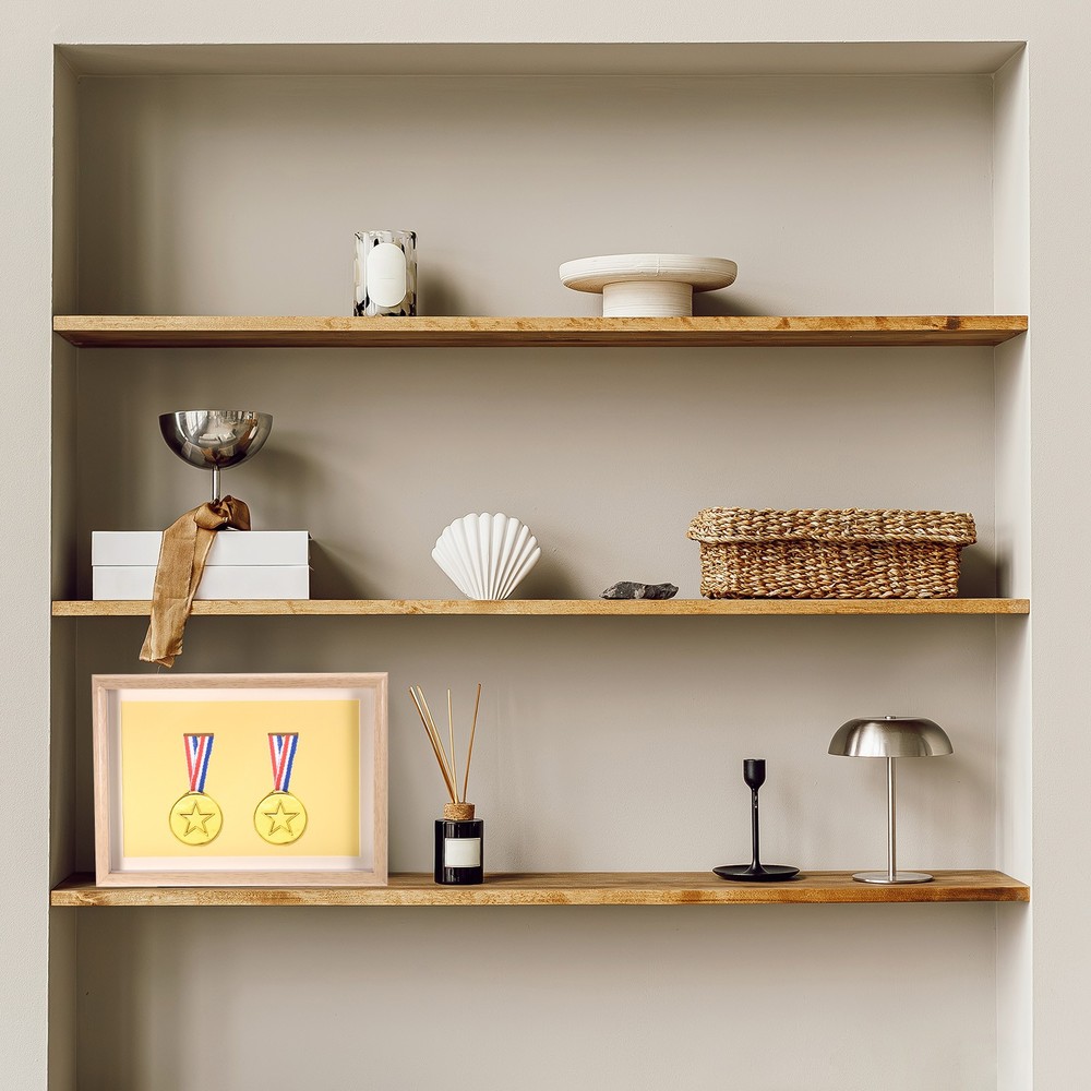 13x9\" Vertical Shadow Frame with Dots and Stickers, Walnut Color
