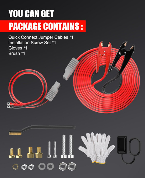 Heavy Duty Jumper Cables for Diesel Trucks - 1 Gauge 25 Feet extra long Booster