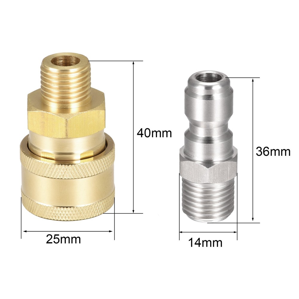 2Sets Brass Quick Connect Set Fitting G1/4 Male Thread