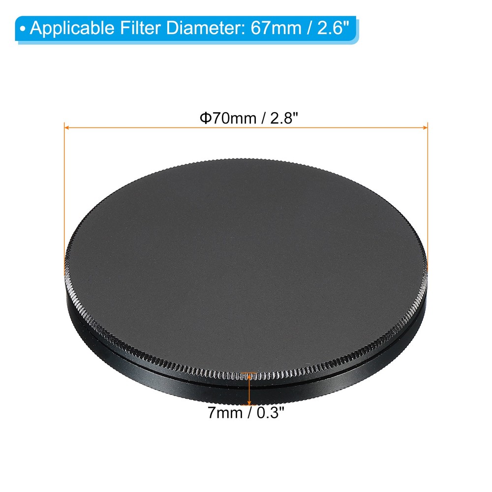67mm Lens Filter Stack Cap Aluminum Alloy Circular Filter Stacks Black