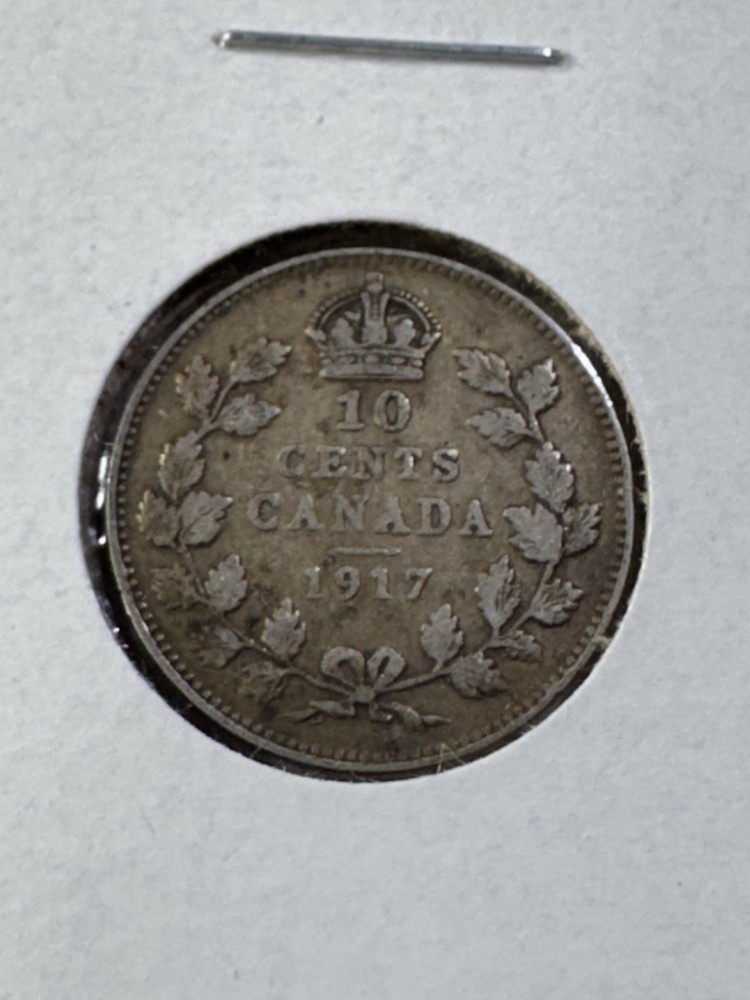 1917 Canada 10 Cents Silver Coin