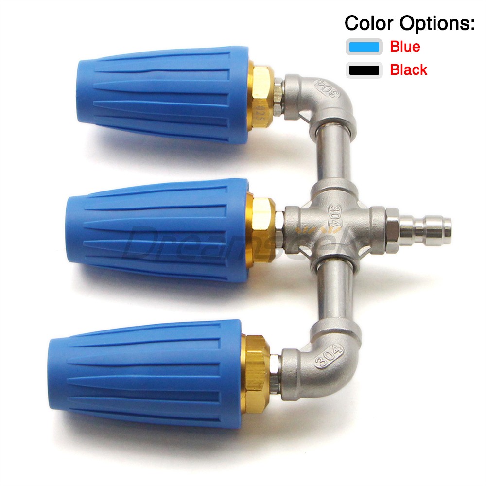 Triple Turbo Nozzle High Pressure Washer Rotating Spray Tip 4000PSI 1/4'' Quick