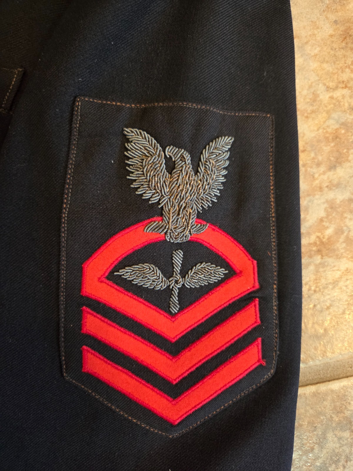 Named! U.S. Navy USN Aviation Chief Petty Officer Uniform w/ Bullion Rate