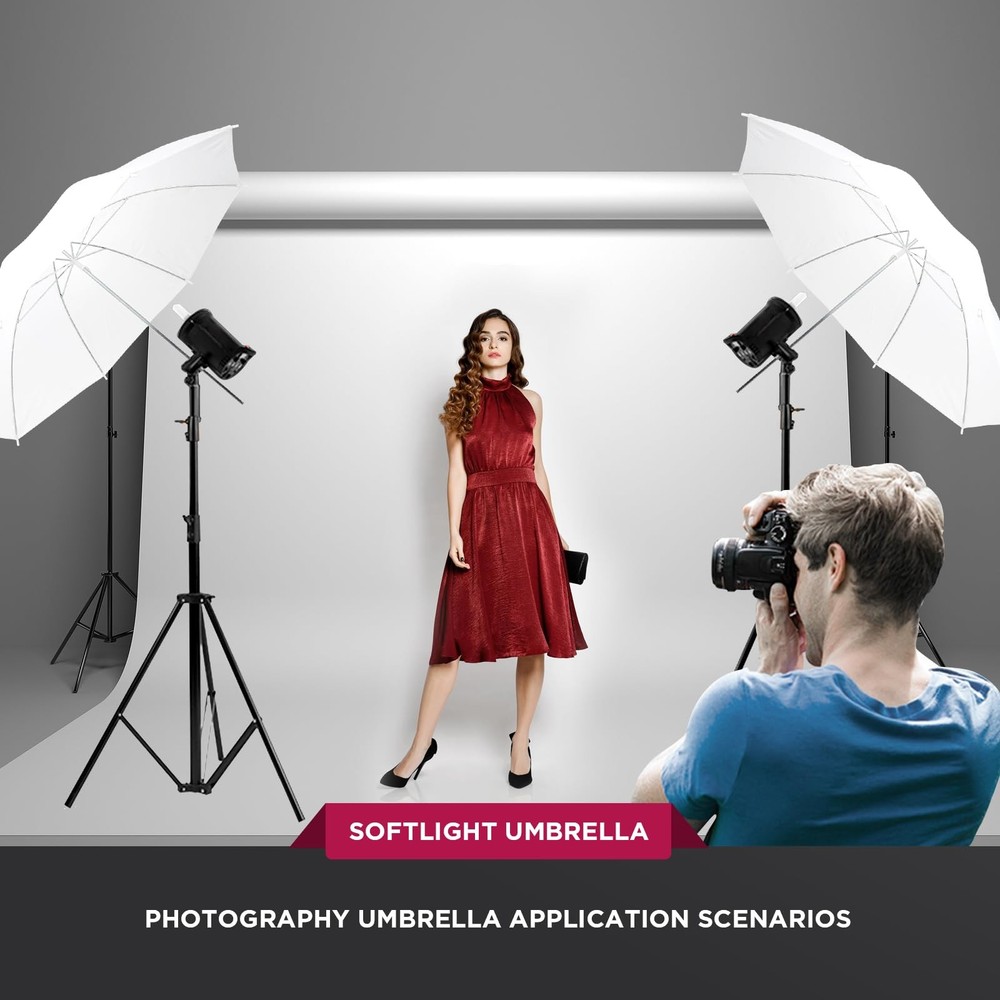 [2 Pack] Photography Umbrella Diffuser Kit,43"/110cm White Translucent Soft U...