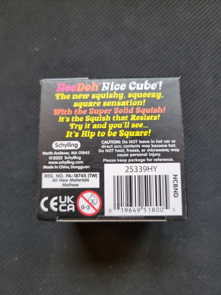 Needoh Nice Cube Super Solid Squish! Blue
