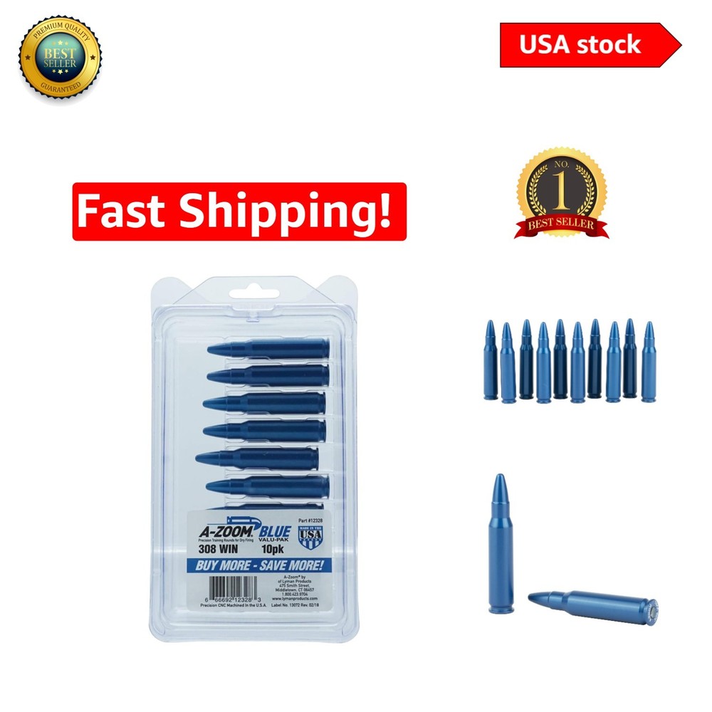 Precision-Machined 308 Snap Caps - 10-Pack Dummy Rounds for Firearm Testing