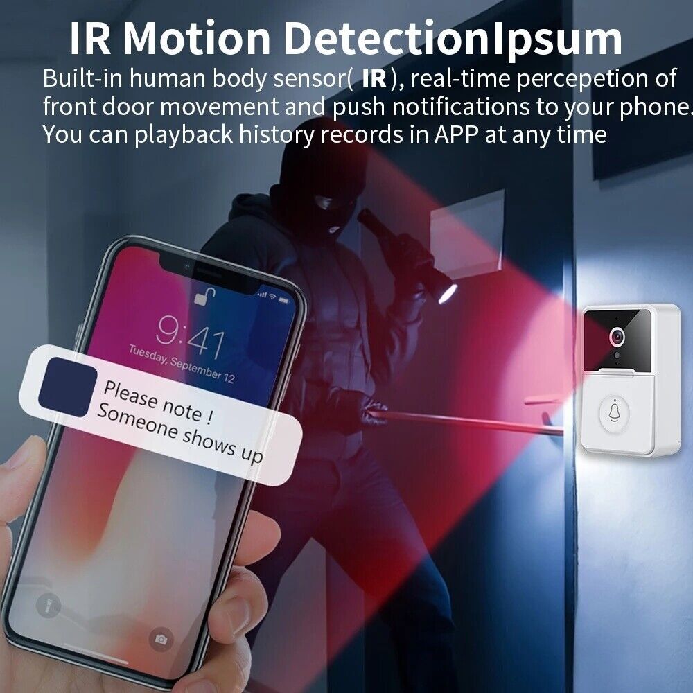 Smart Wireless WiFi Doorbell Camera Phone Door Ring Video Intercom Security Bell